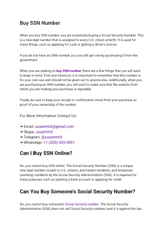 buy ssn and dob